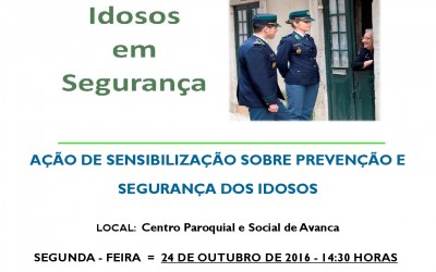 Ação de sensibilização sobre prevenção e segurança dos idosos