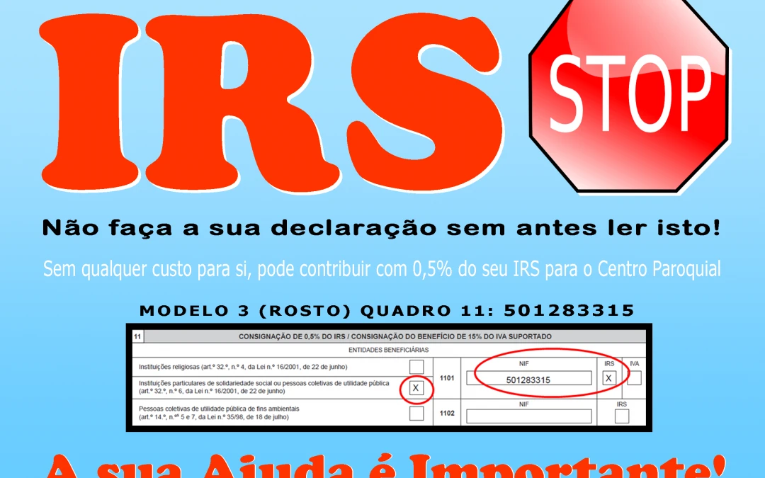 Ajude gratuitamente as obras sociais com o seu IRS